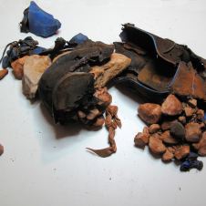 Shoe with Stones, Processed Leather, 'Oded Arama' Shoe, 55x29x12cm, 2014